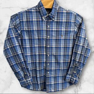 Polo Ralph Lauren Slim Fit‎ Stretch Oxford Button Shirt Men's XXL Blue Plaid